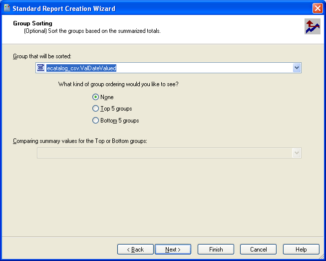 Group Sorting screen